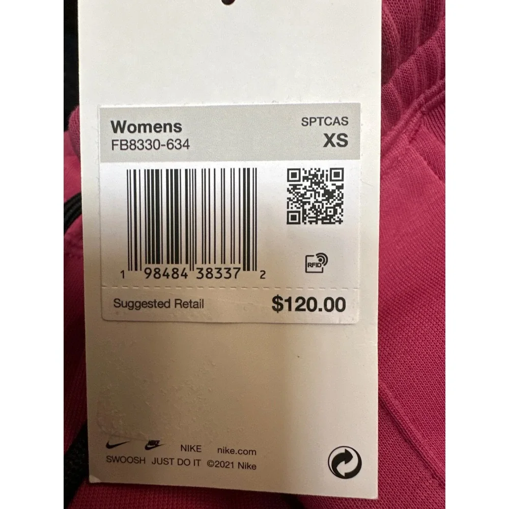 Nike Tech Fleece High Waisted‎ Joggers Womens XS Fireberry Pink FB8330-634 NWT
